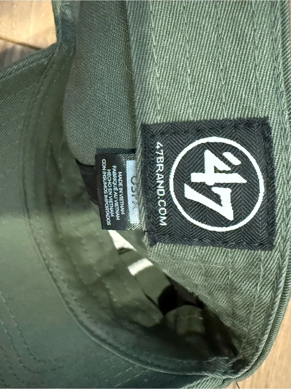 47 Brand  Olive Green Baseball Cap with White NY Emblem